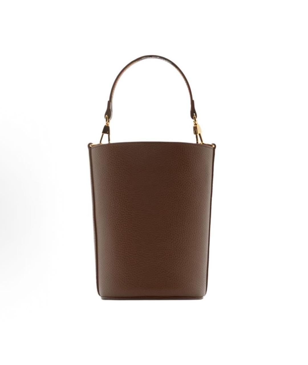 BURBERRY Коричневая кожаная сумка тоут, фото 3