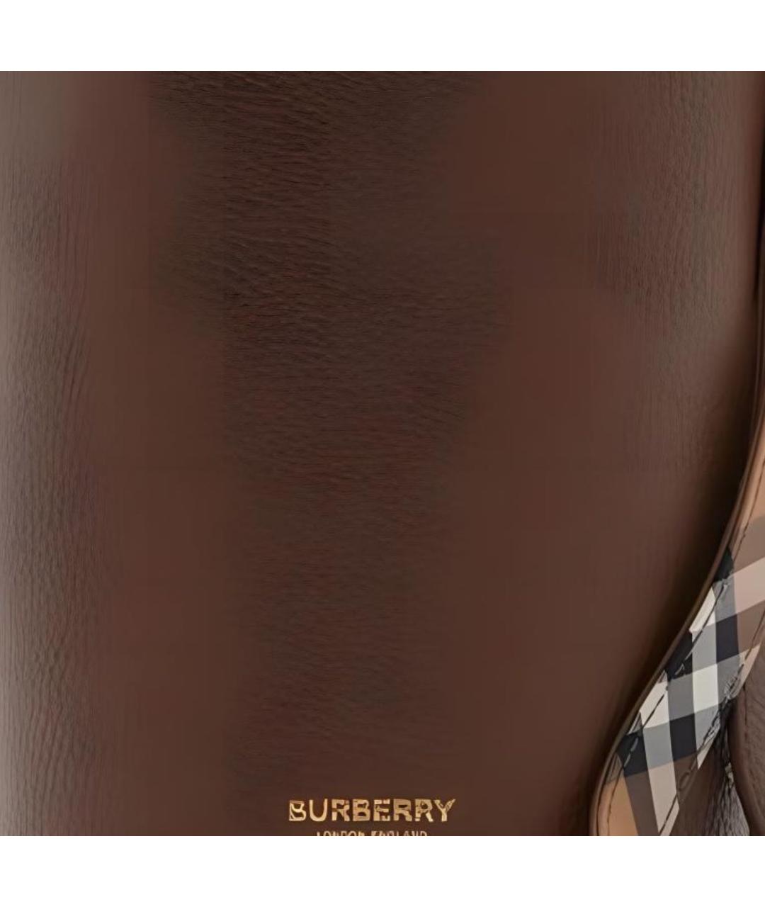 BURBERRY Коричневая кожаная сумка тоут, фото 4