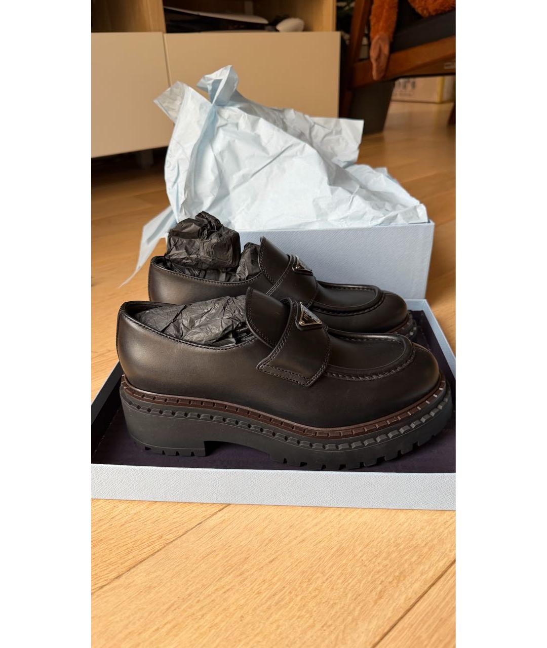 PRADA Черные кожаные лоферы, фото 9