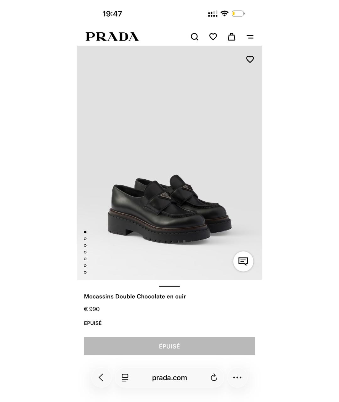 PRADA Черные кожаные лоферы, фото 8