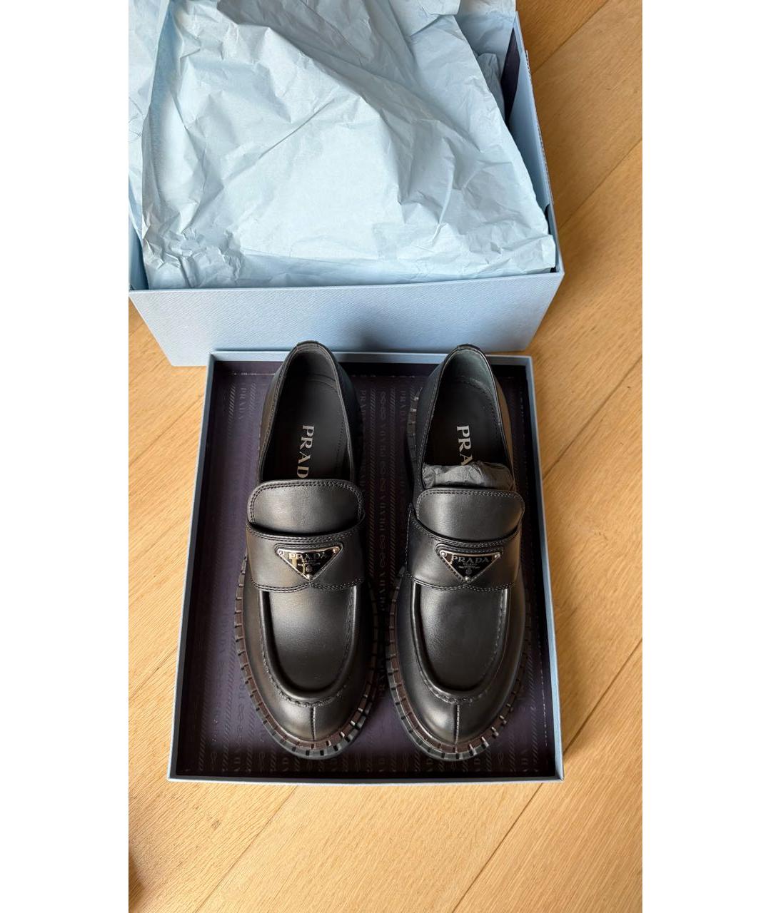 PRADA Черные кожаные лоферы, фото 3