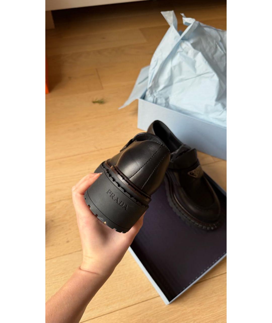 PRADA Черные кожаные лоферы, фото 6