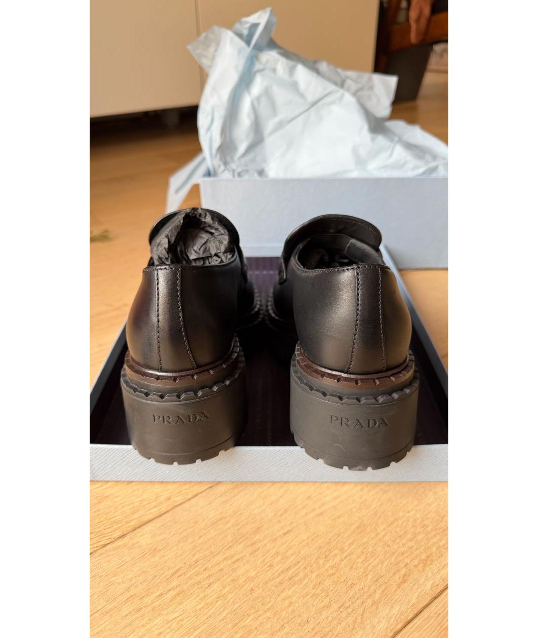 PRADA Черные кожаные лоферы, фото 4