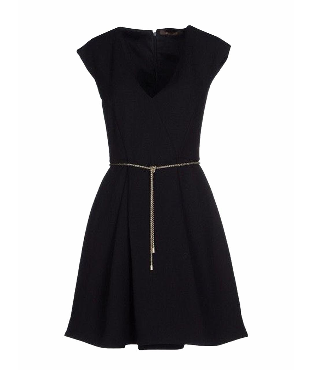 ROBERTO CAVALLI Черное шерстяное вечернее платье, фото 1