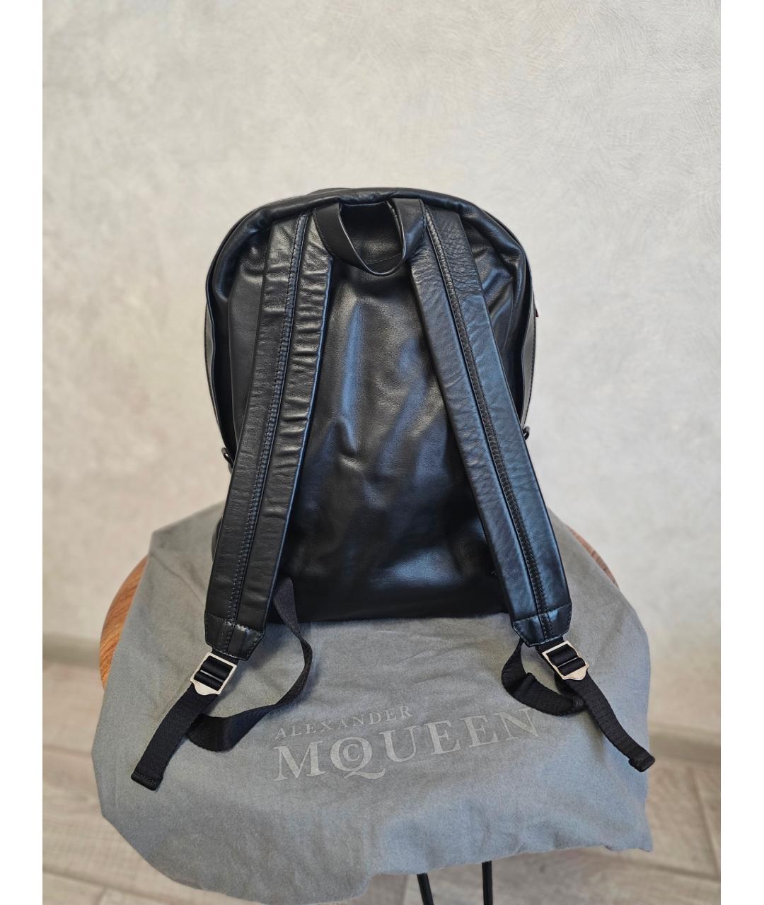 ALEXANDER MCQUEEN Черный кожаный рюкзак, фото 3