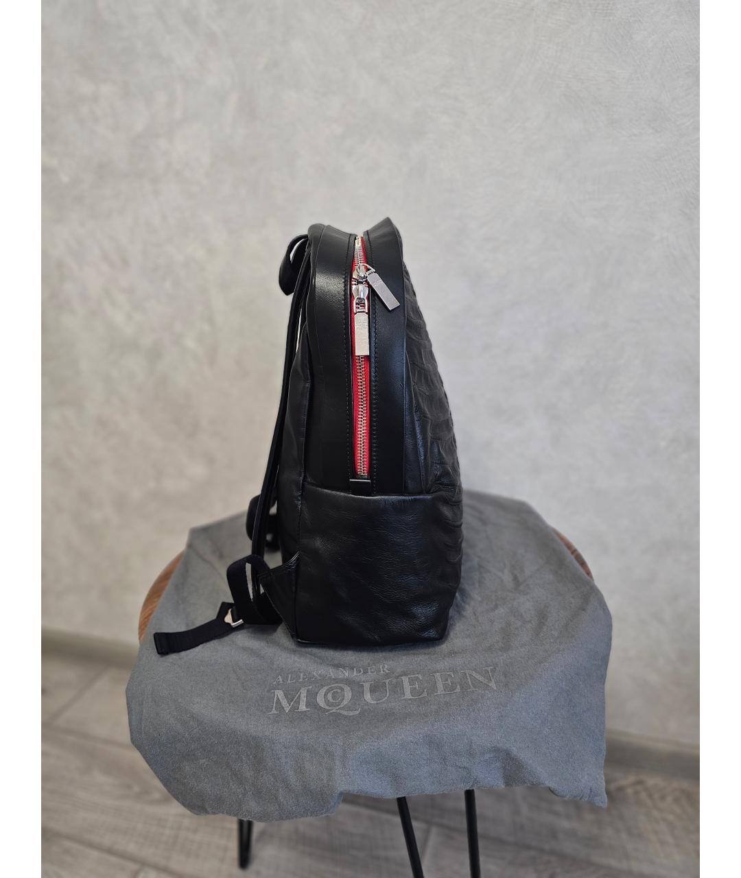 ALEXANDER MCQUEEN Черный кожаный рюкзак, фото 4