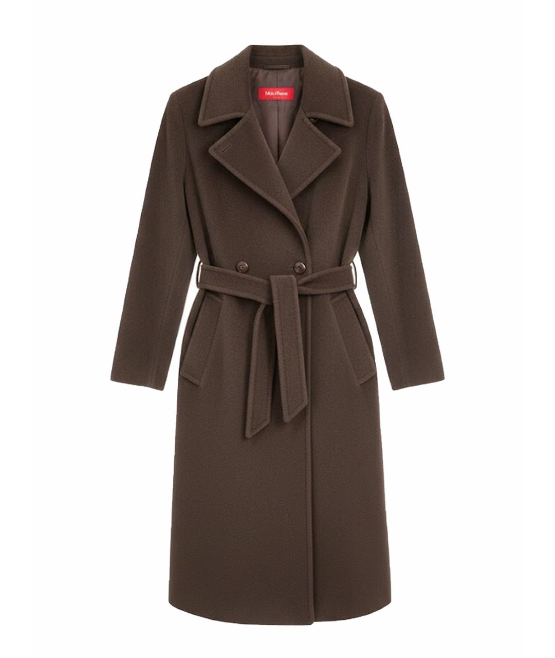 MAX MARA Коричневое шерстяное пальто, фото 1