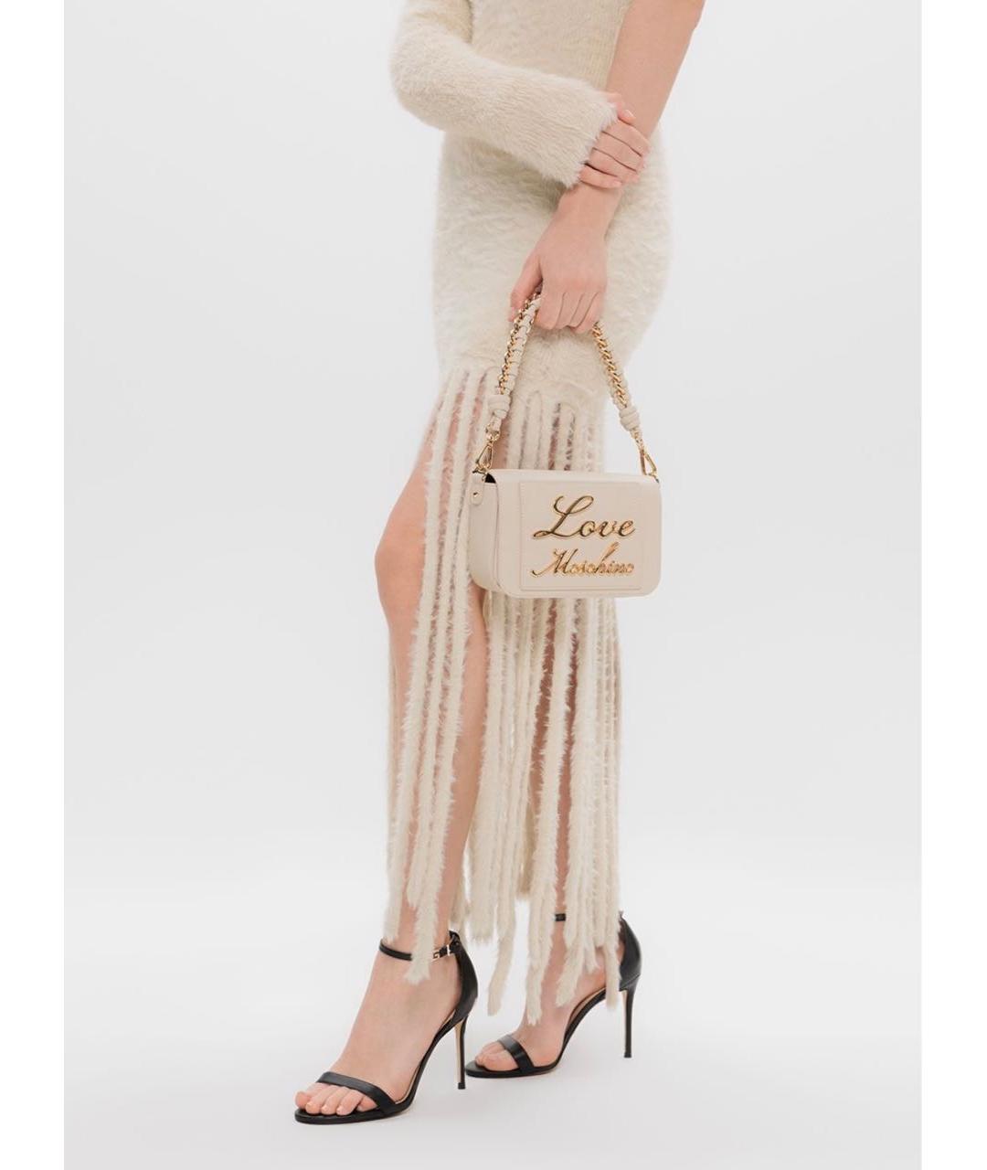 LOVE MOSCHINO Бежевая сумка через плечо из искусственной кожи, фото 5