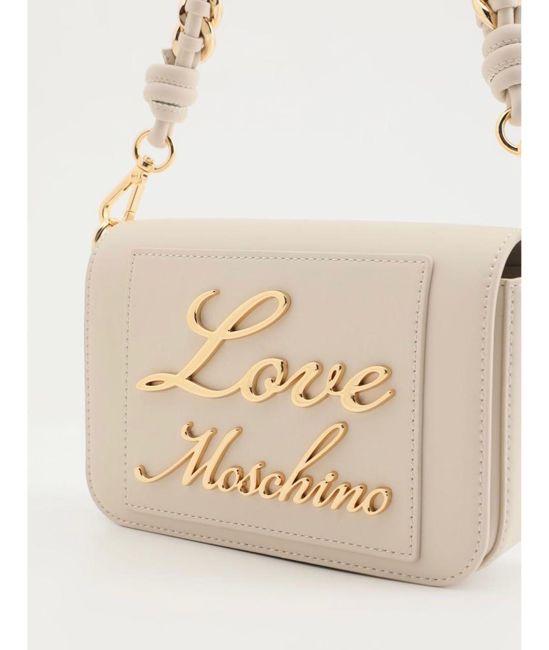 LOVE MOSCHINO Бежевая сумка через плечо из искусственной кожи, фото 3