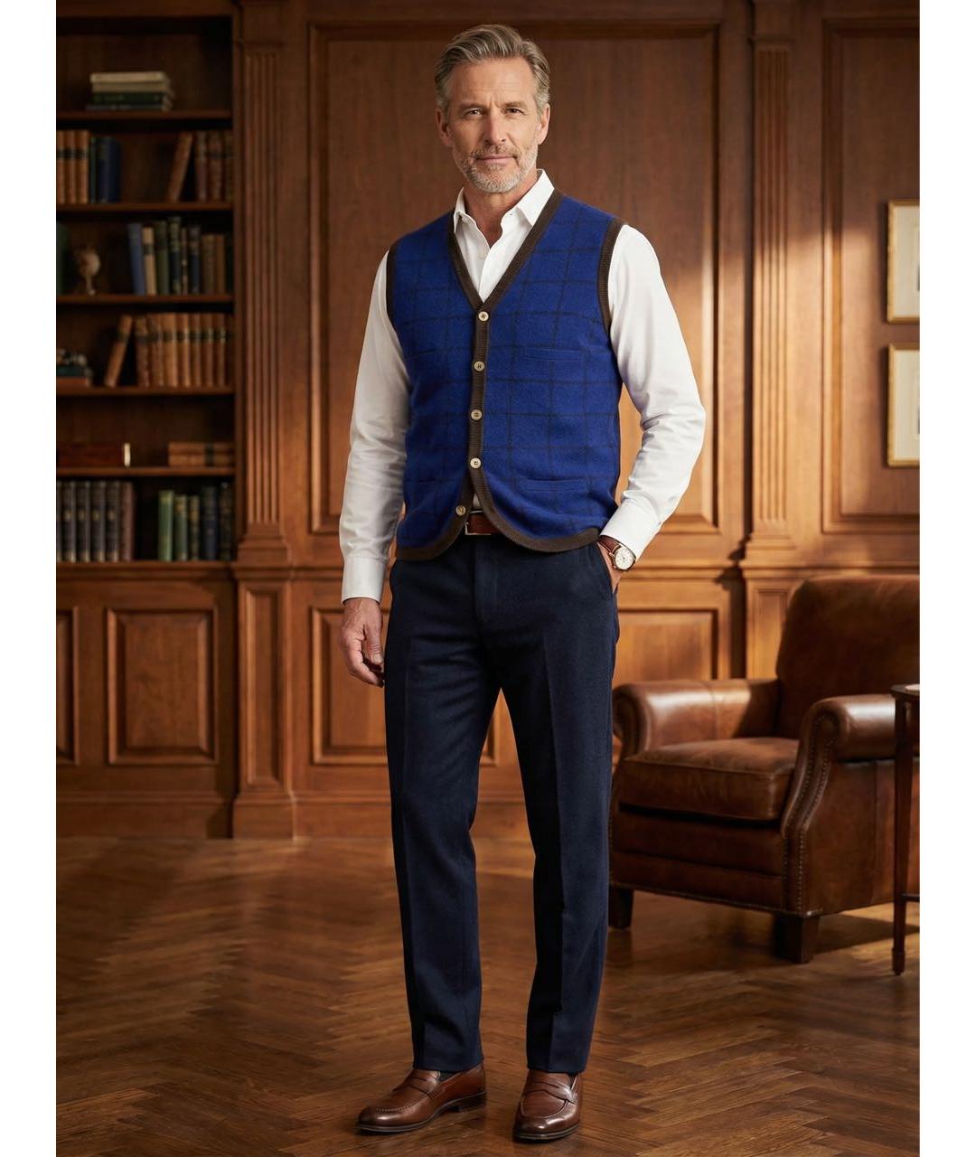 Castello d'Oro Синяя кашемировая жилетка, фото 2