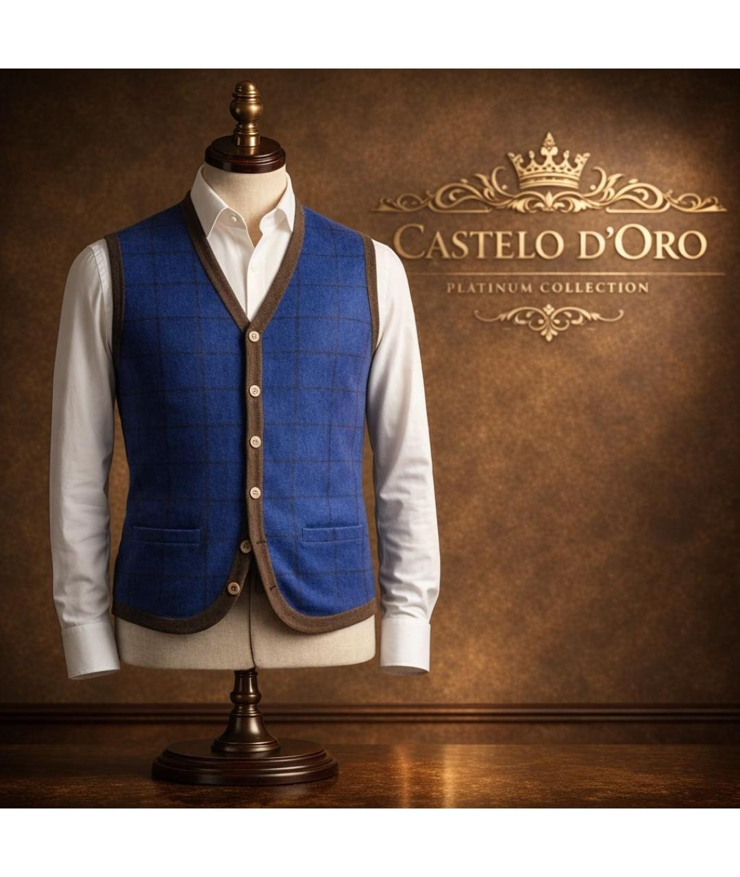 Castello d'Oro Синяя кашемировая жилетка, фото 2