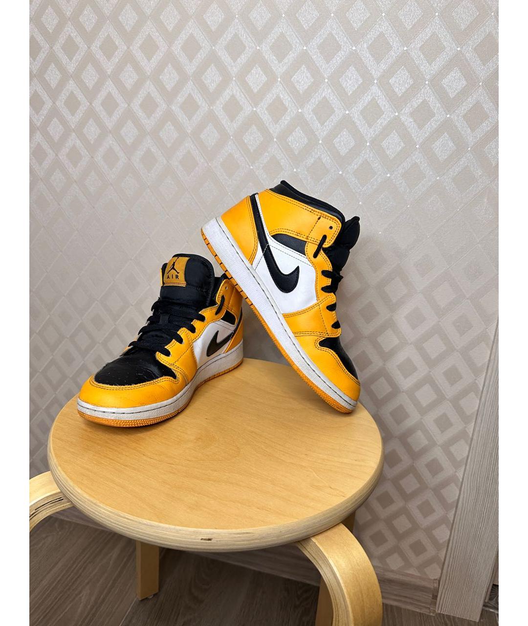 JORDAN Желтые кожаные кеды, фото 6