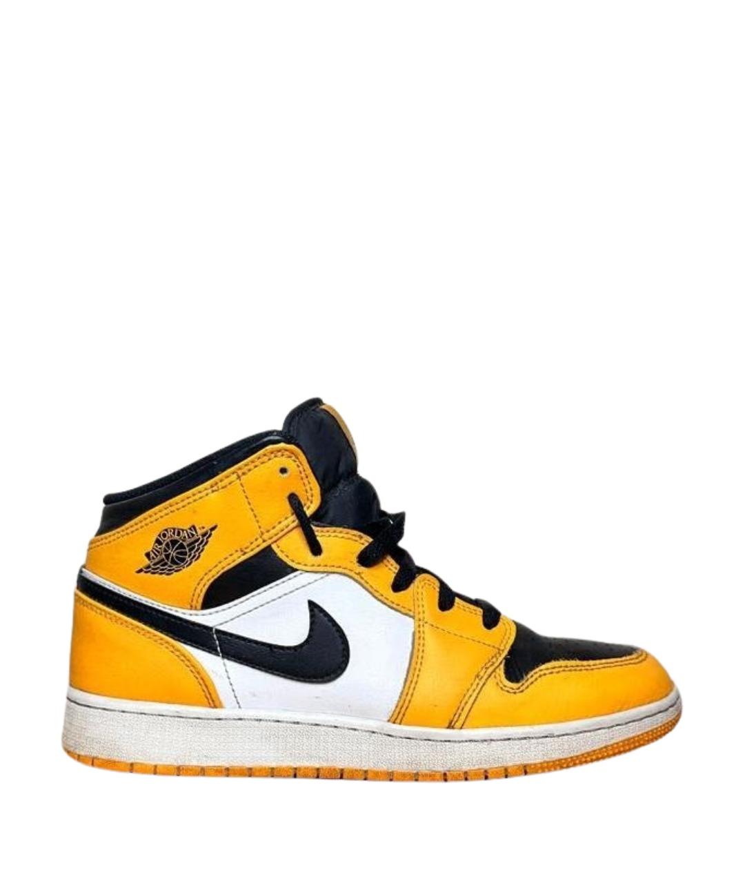 JORDAN Желтые кожаные кеды, фото 1