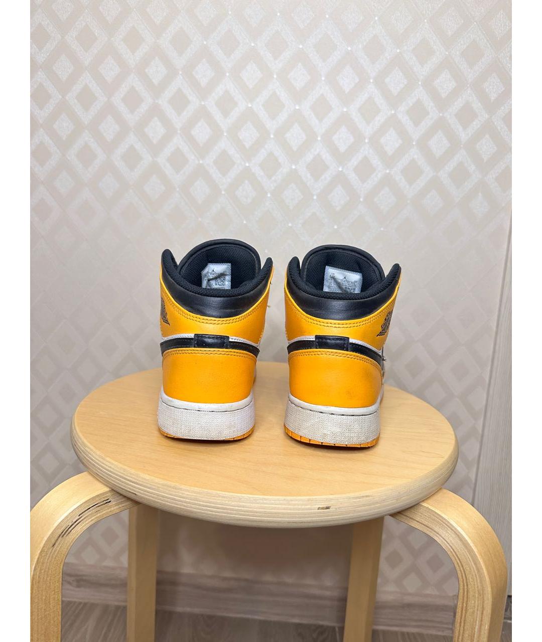 JORDAN Желтые кожаные кеды, фото 4
