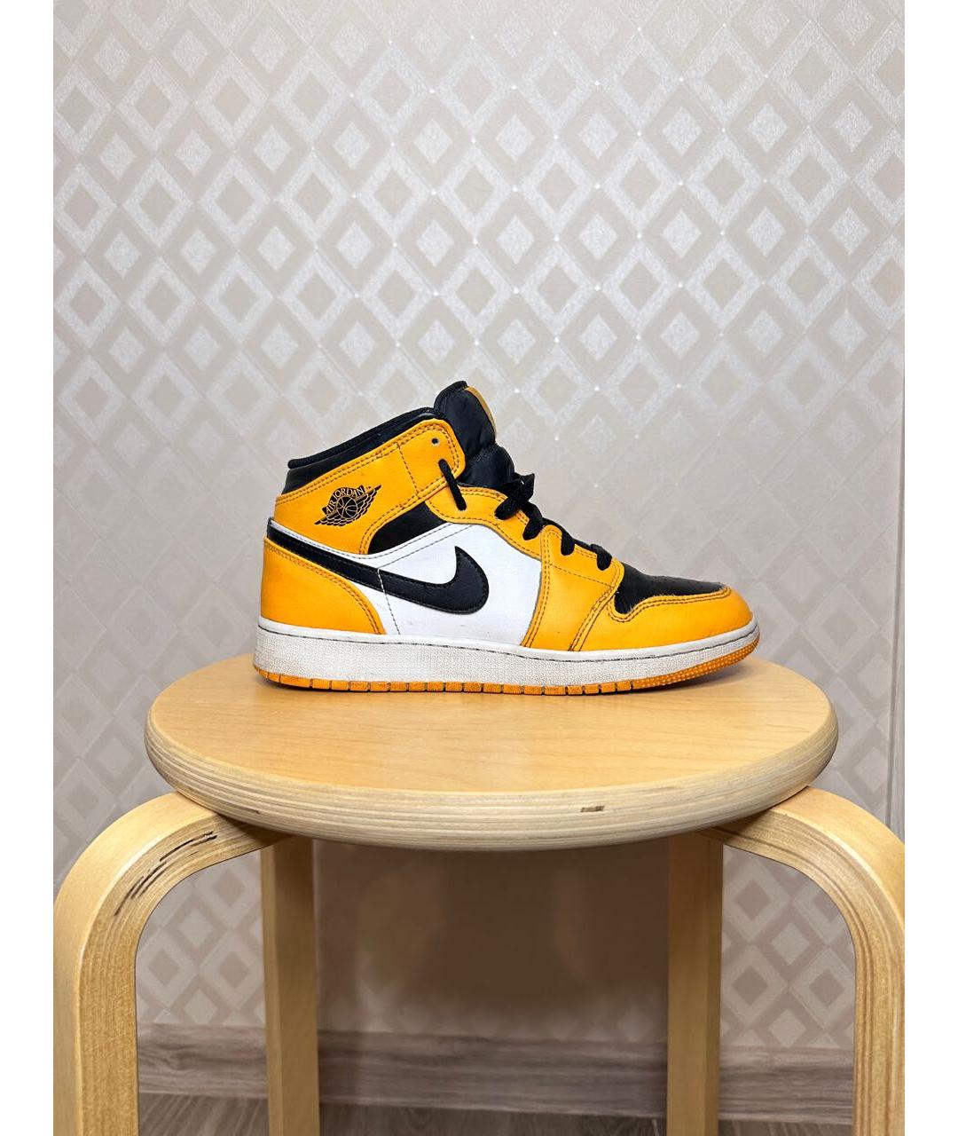 JORDAN Желтые кожаные кеды, фото 8