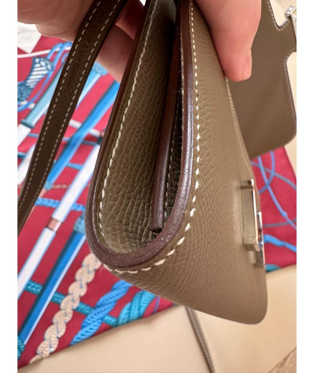 HERMES Коричневый кожаный кошелек, фото 3