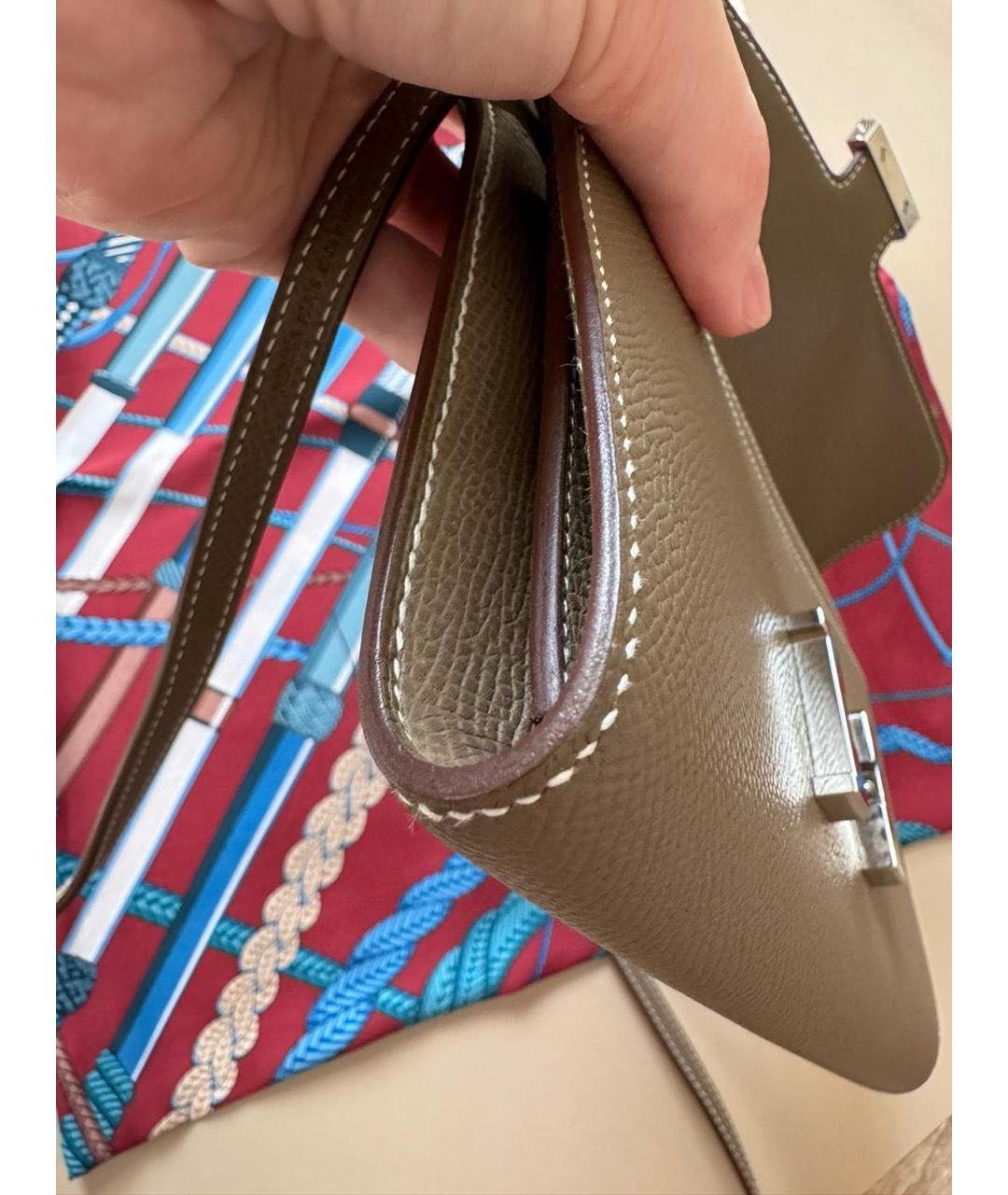 HERMES Коричневый кожаный кошелек, фото 4