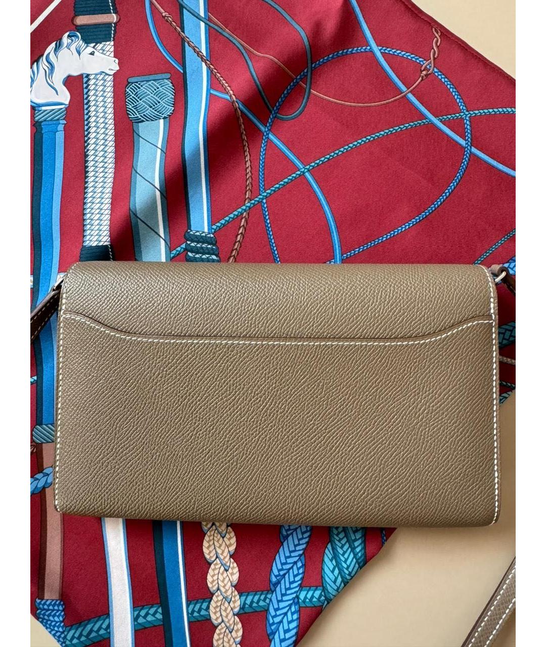 HERMES Коричневый кожаный кошелек, фото 5
