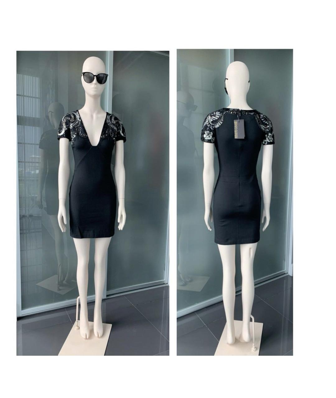 ROBERTO CAVALLI Черное вискозное вечернее платье, фото 8