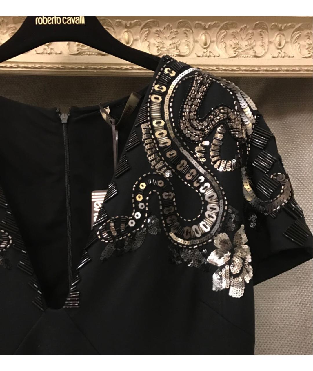 ROBERTO CAVALLI Черное вискозное вечернее платье, фото 5