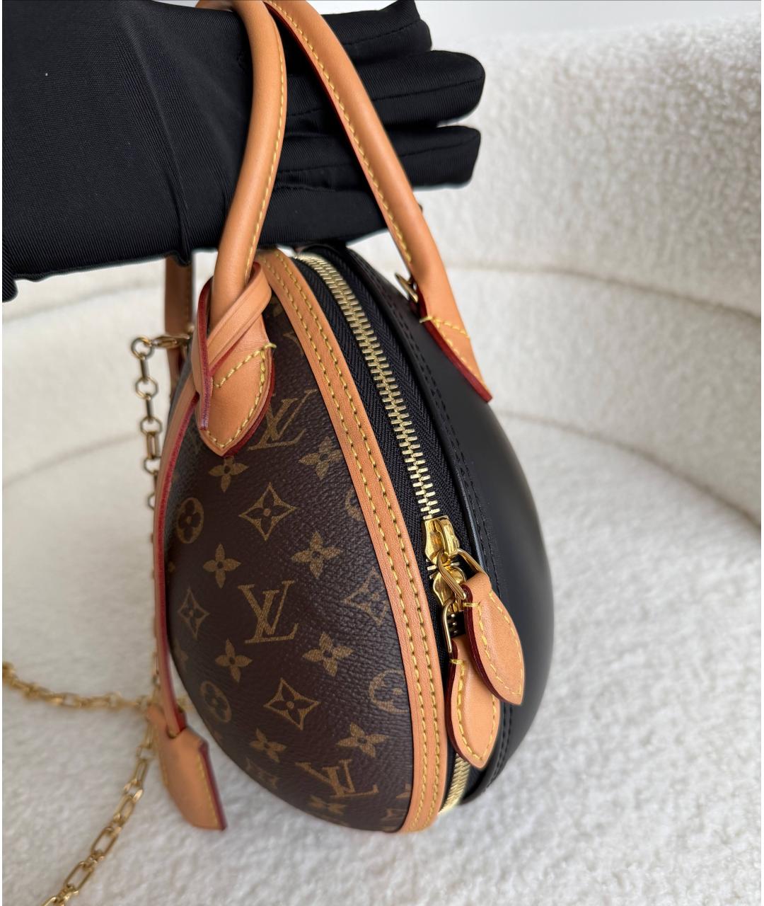 LOUIS VUITTON Черная кожаная сумка через плечо, фото 4