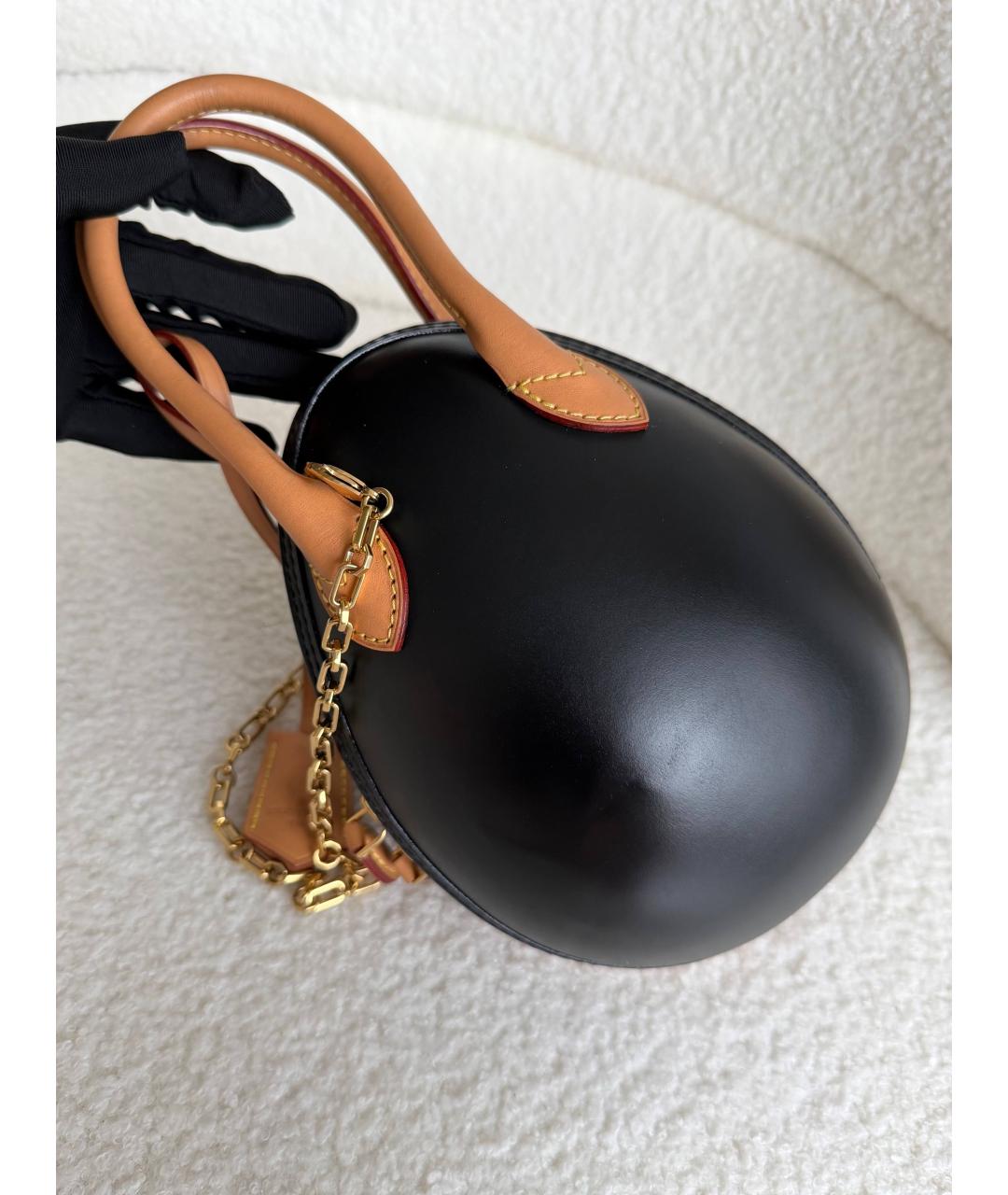 LOUIS VUITTON Черная кожаная сумка через плечо, фото 7