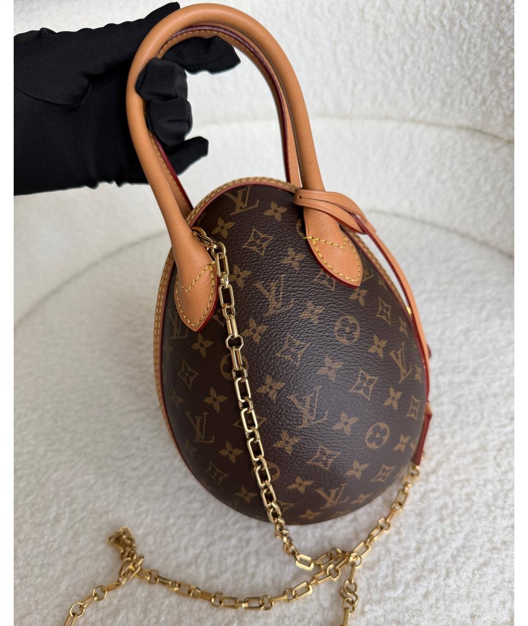 LOUIS VUITTON Черная кожаная сумка через плечо, фото 5