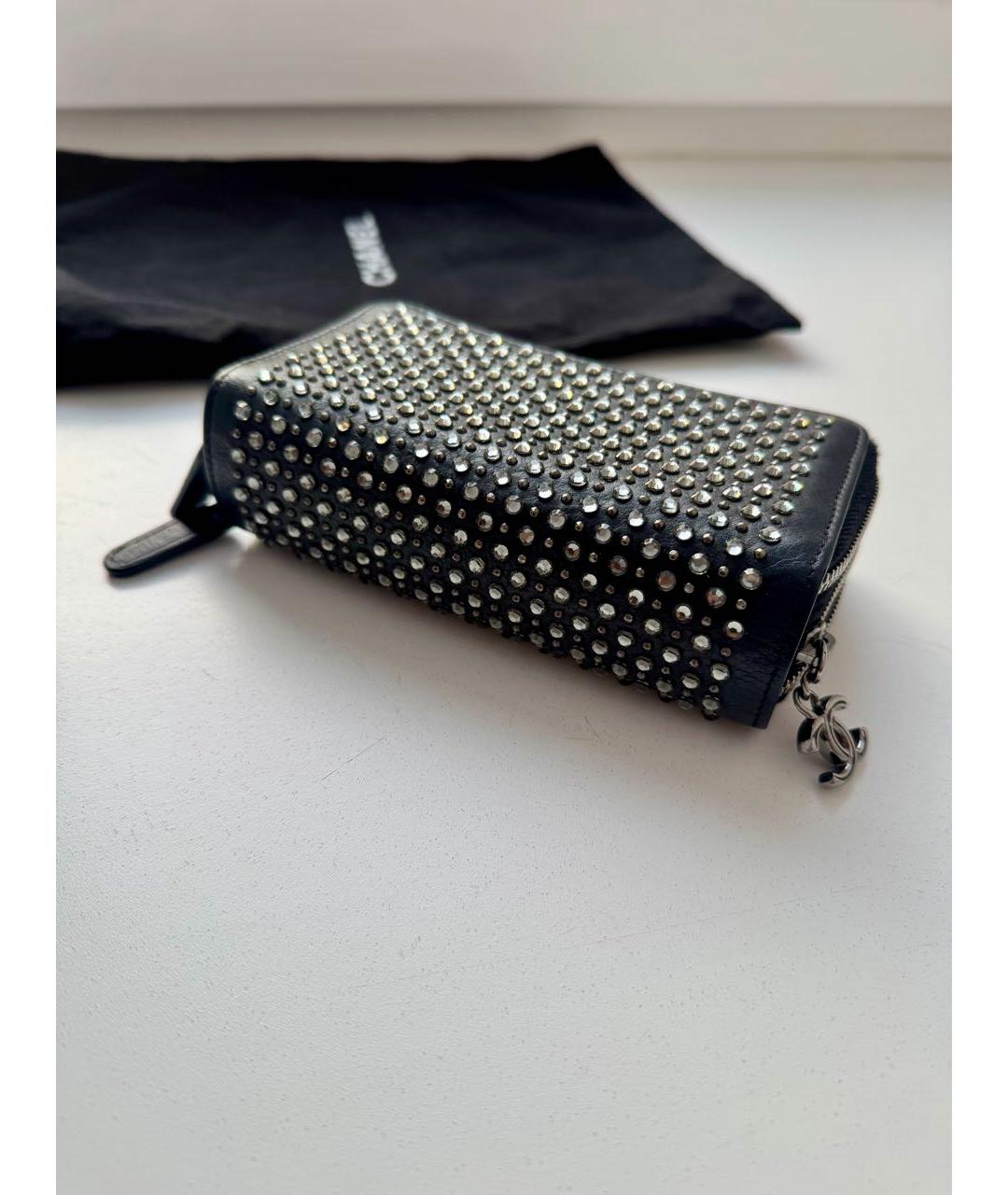 CHANEL Черный кожаный кошелек, фото 3