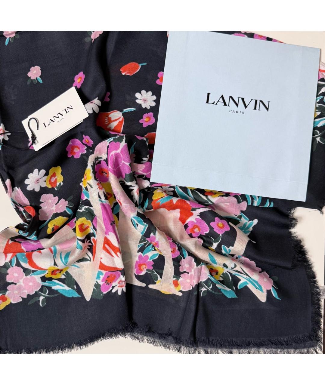 LANVIN Черный платок, фото 4