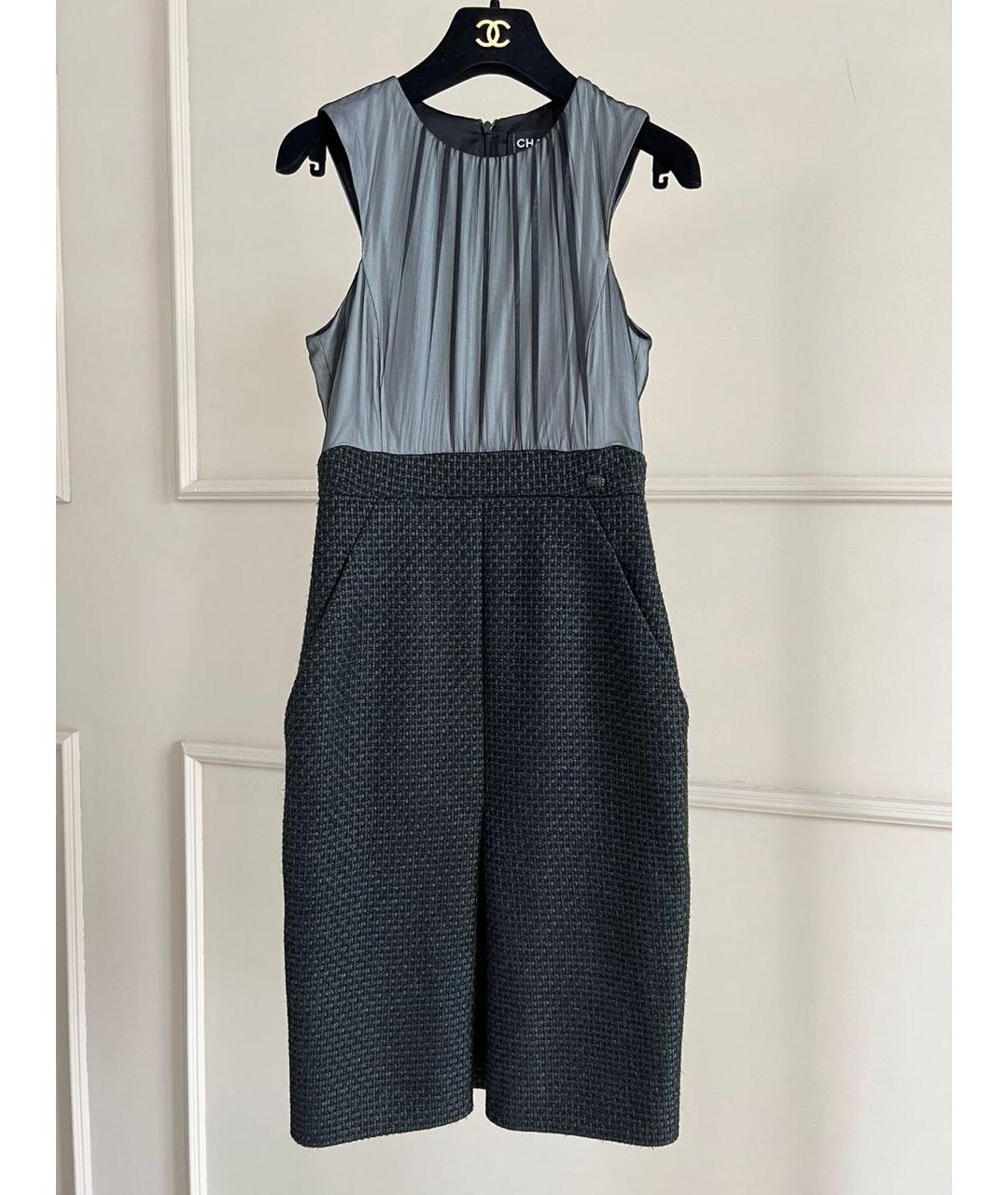 CHANEL Черное шелковое коктейльное платье, фото 8