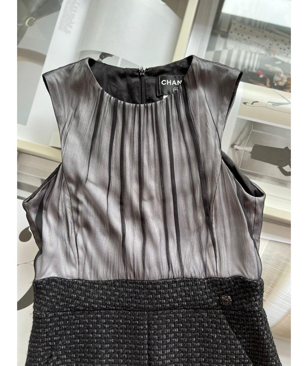 CHANEL Черное шелковое коктейльное платье, фото 4