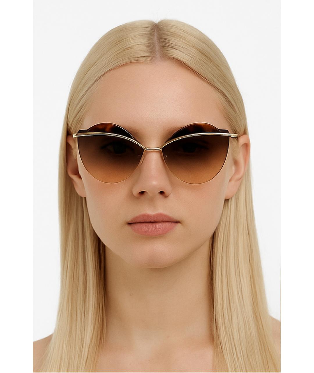 MARC JACOBS Золотые металлические солнцезащитные очки, фото 4