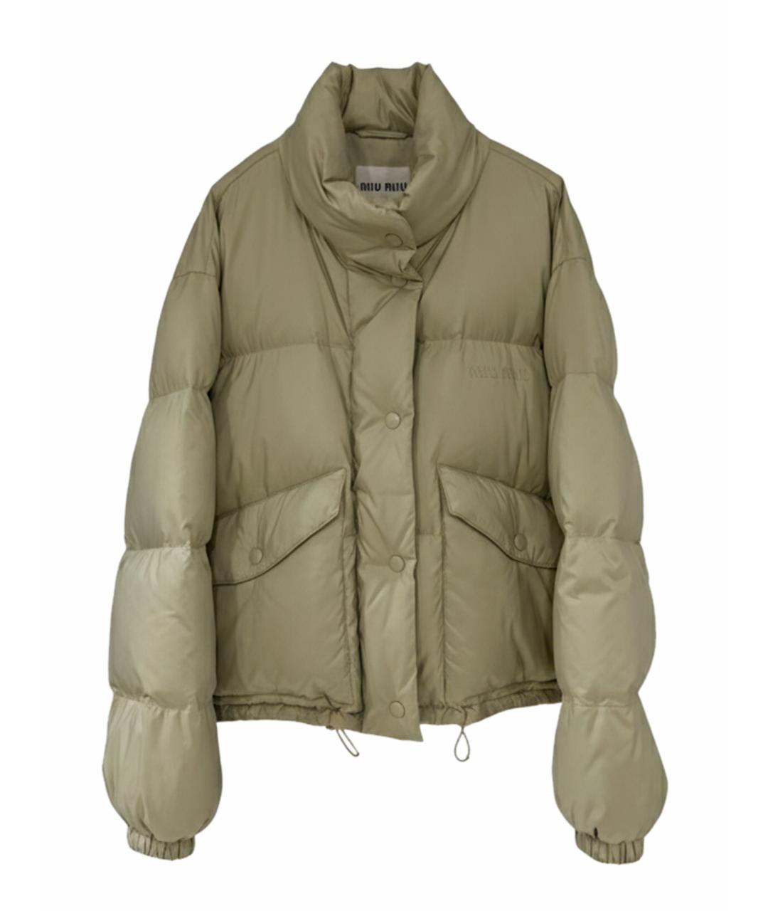 MIU MIU Бежевая полиэстеровая куртка, фото 1