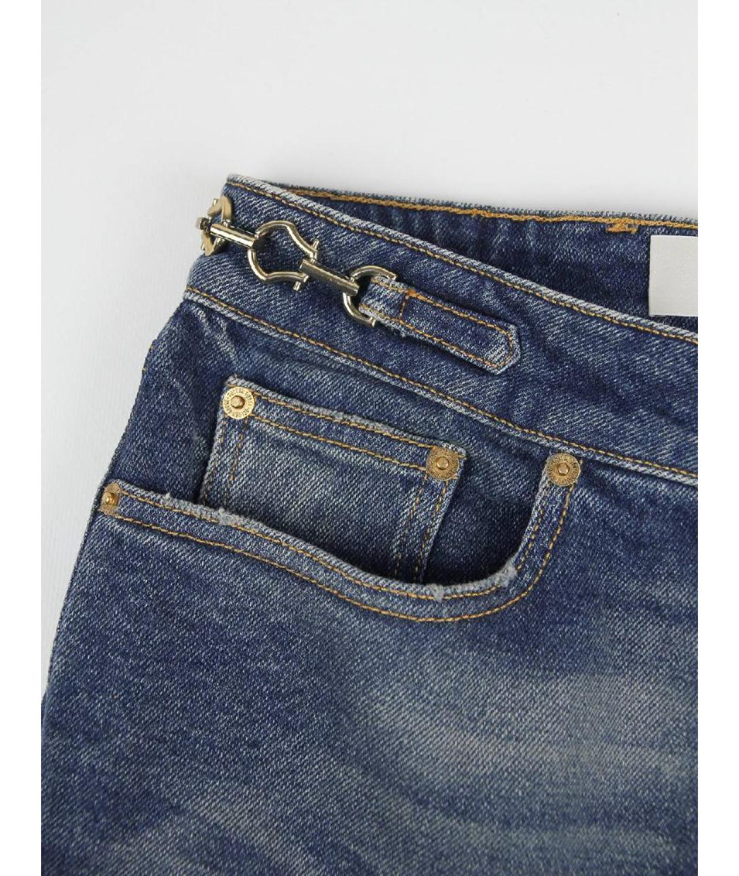 GOLDEN GOOSE DELUXE BRAND Синие хлопко-эластановые джинсы клеш, фото 7