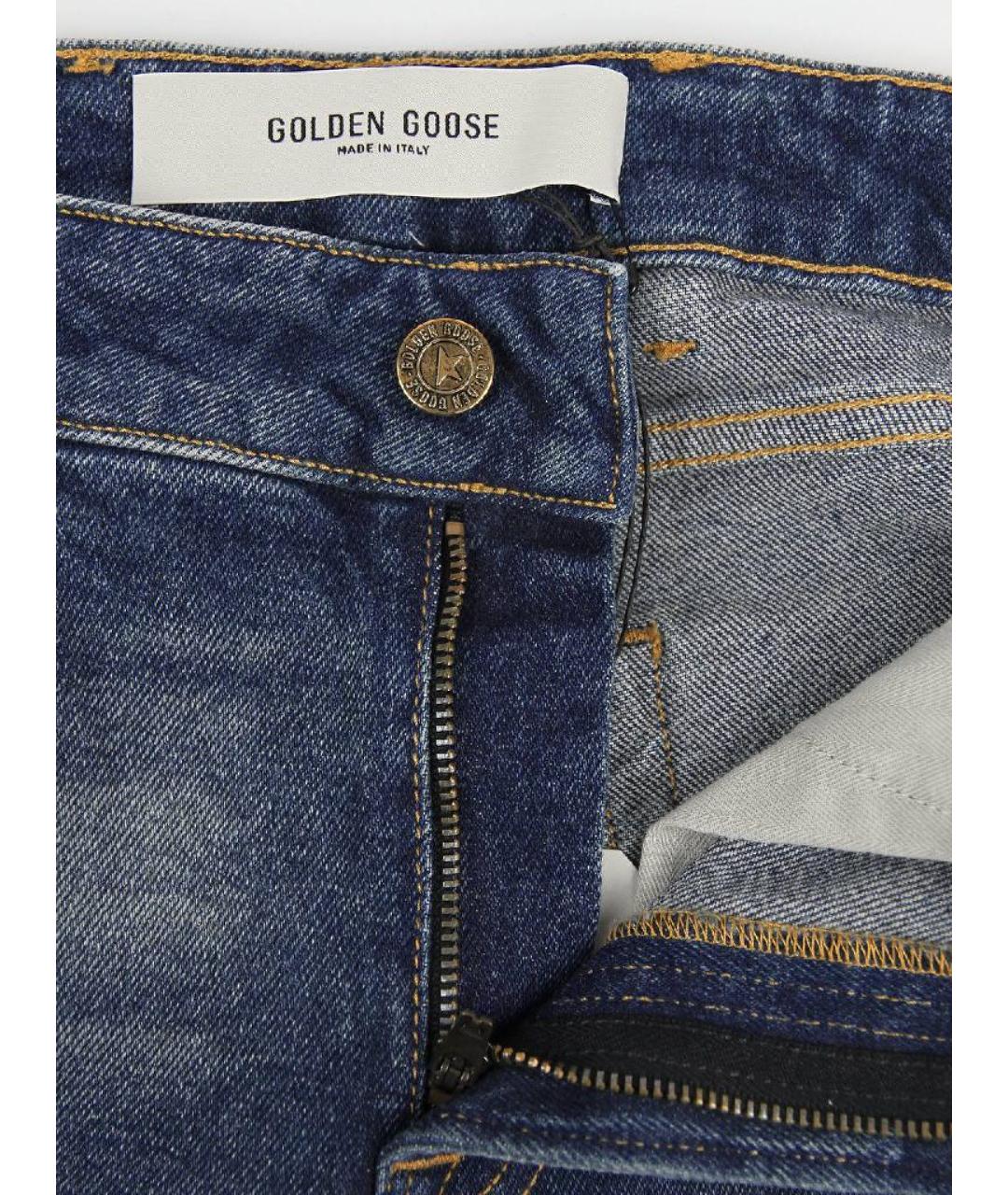 GOLDEN GOOSE DELUXE BRAND Синие хлопко-эластановые джинсы клеш, фото 6