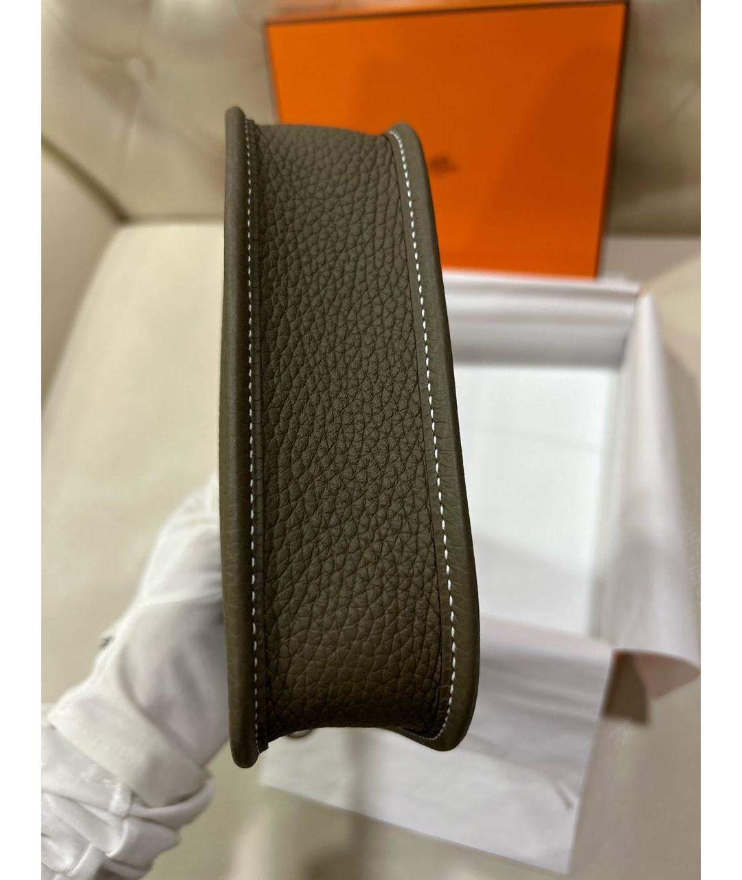 HERMES Серая кожаная сумка через плечо, фото 8