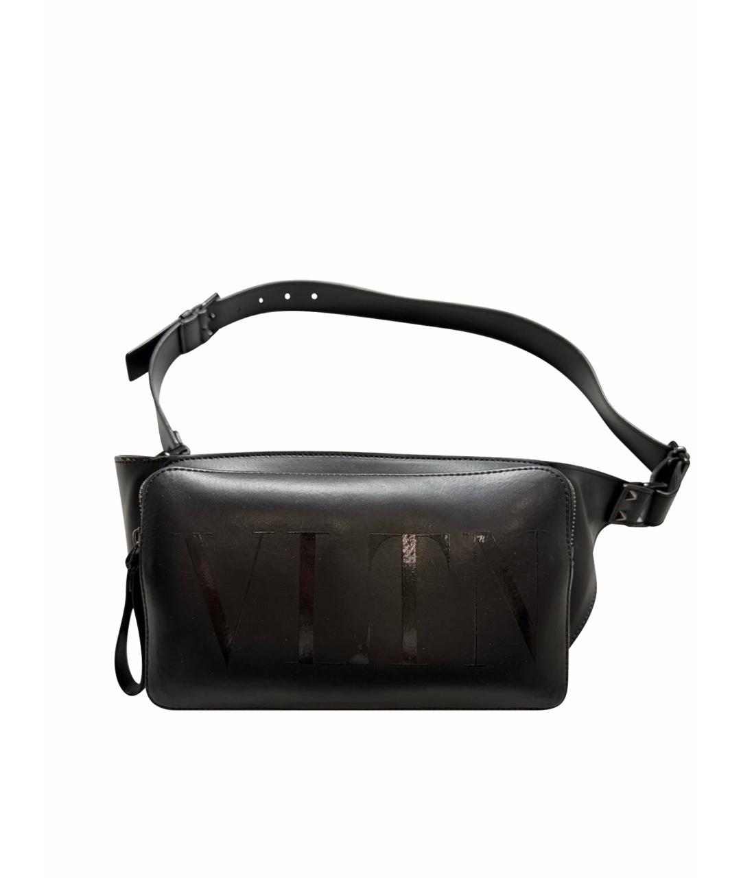 VALENTINO Черная кожаная сумка на плечо, фото 1