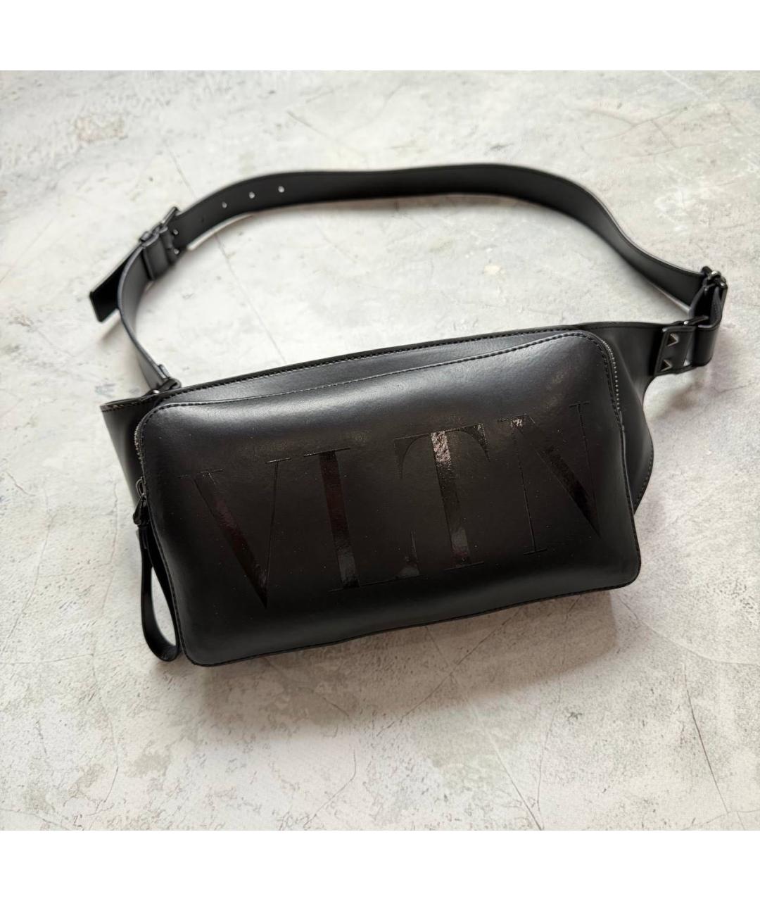 VALENTINO Черная кожаная сумка на плечо, фото 6