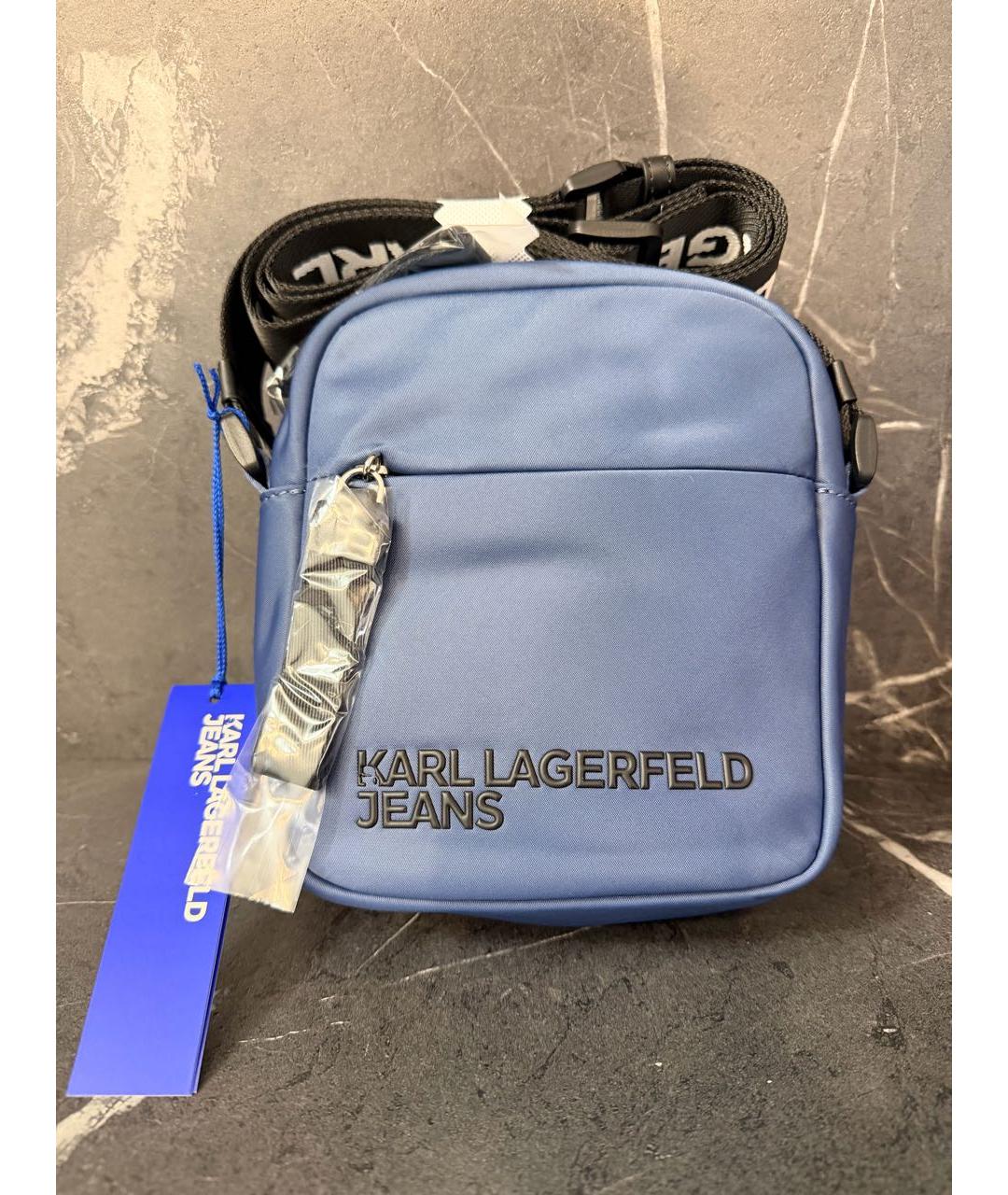 KARL LAGERFELD Синяя тканевая сумка на плечо, фото 9