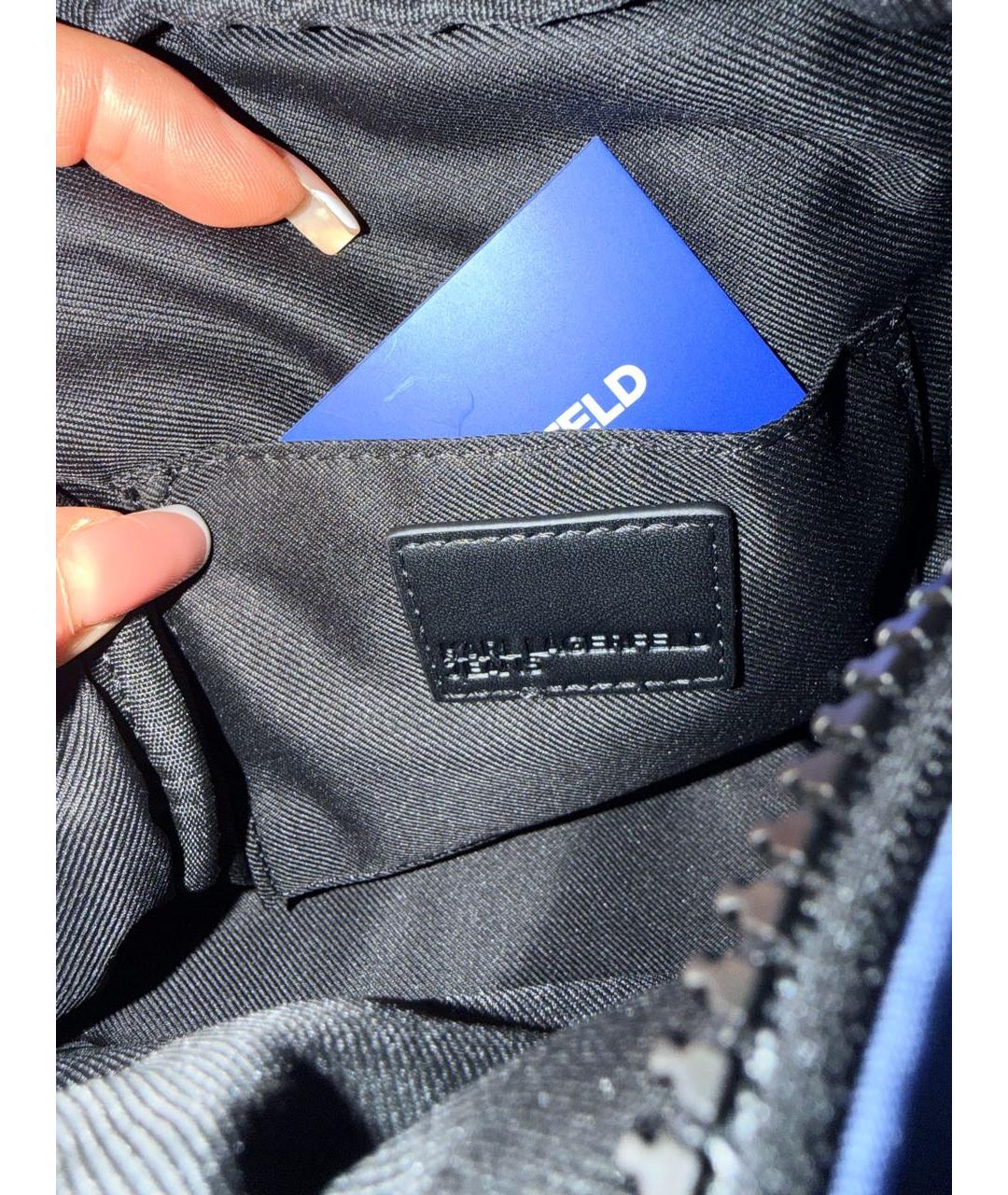 KARL LAGERFELD Синяя тканевая сумка на плечо, фото 8