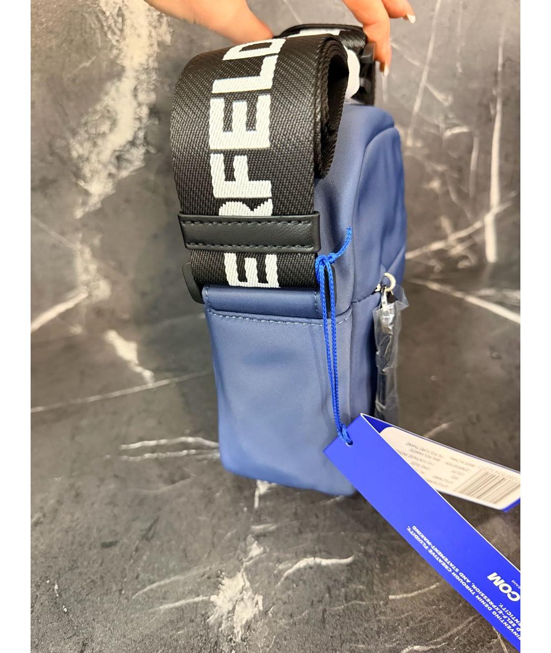 KARL LAGERFELD Синяя тканевая сумка на плечо, фото 2