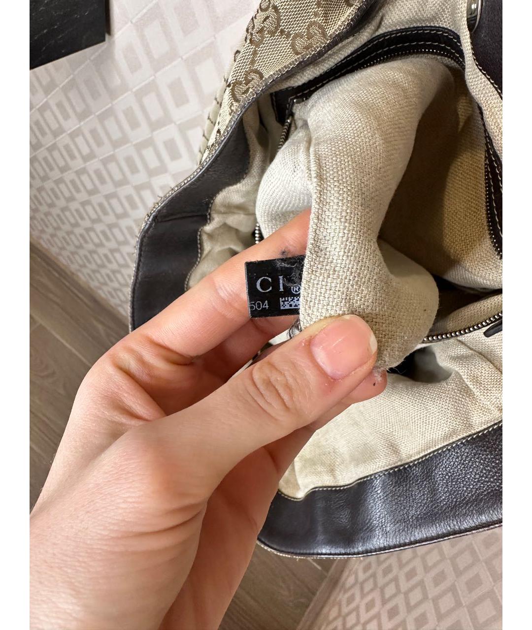 GUCCI Бежевая тканевая сумка тоут, фото 6