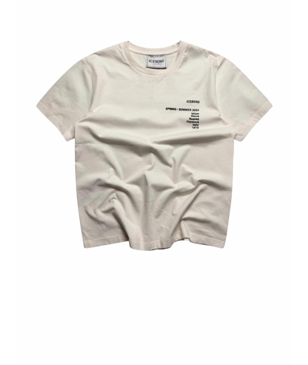 ICEBERG Белая хлопковая футболка, фото 1