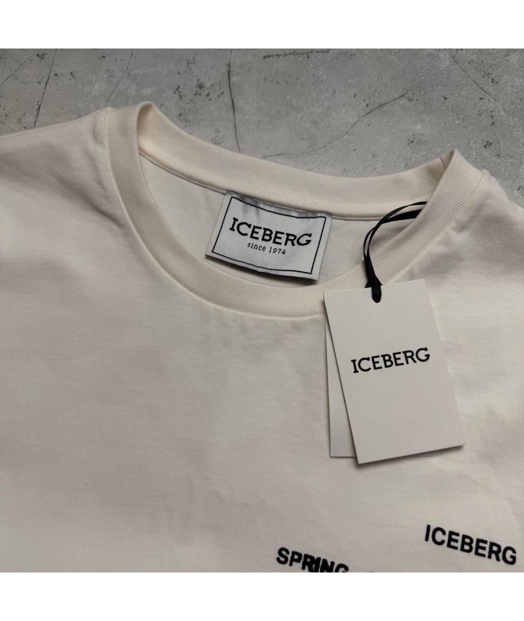ICEBERG Белая хлопковая футболка, фото 4