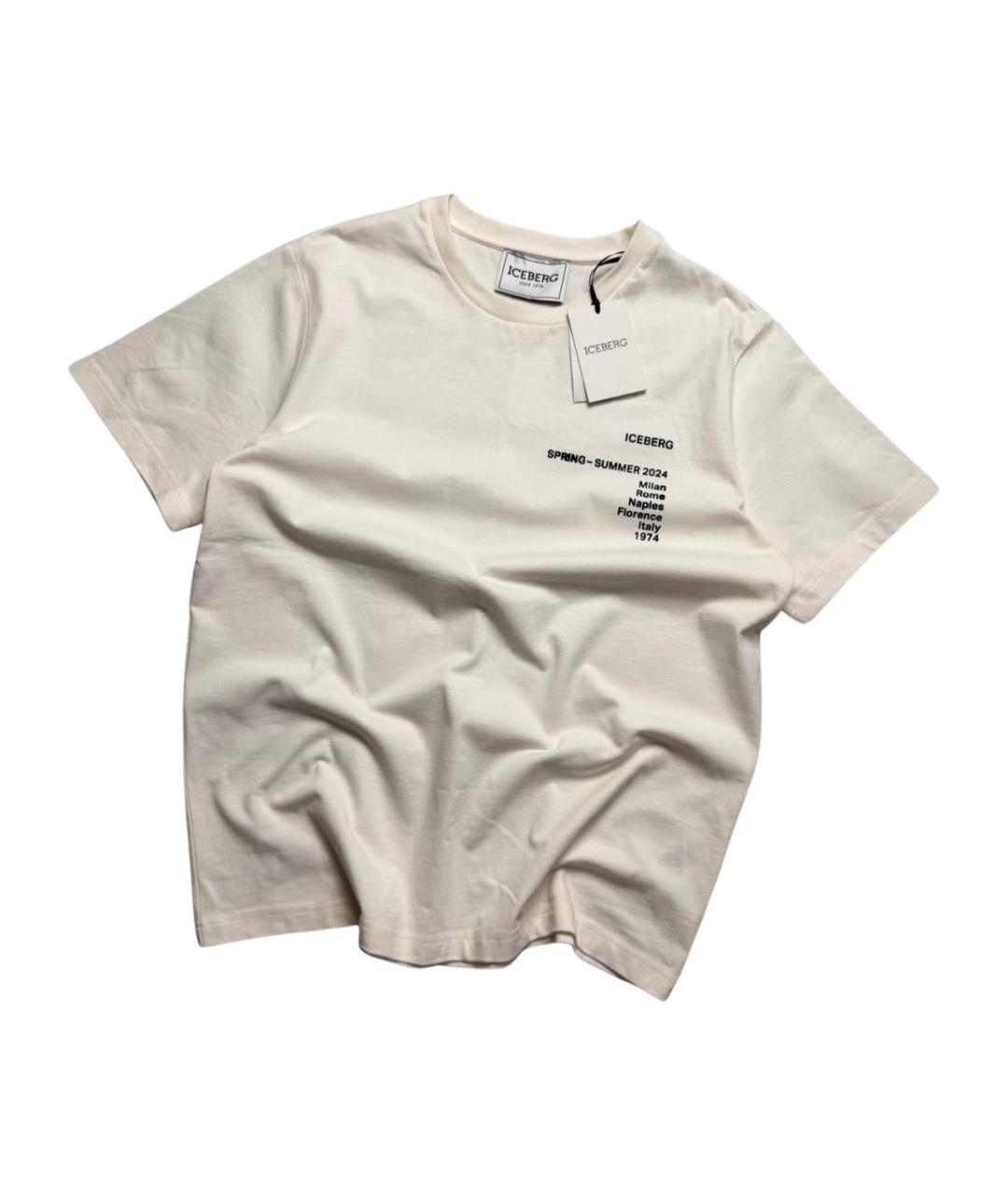 ICEBERG Белая хлопковая футболка, фото 7