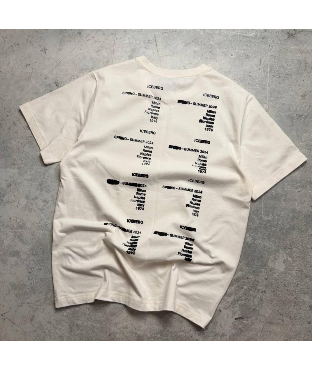 ICEBERG Белая хлопковая футболка, фото 2