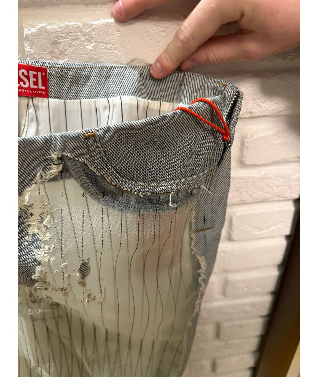 DIESEL Серая полиэстеровая юбка миди, фото 5