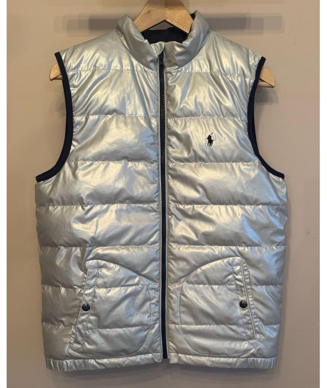 POLO RALPH LAUREN Серебрянный полиэстеровый жакет / жилет, фото 7