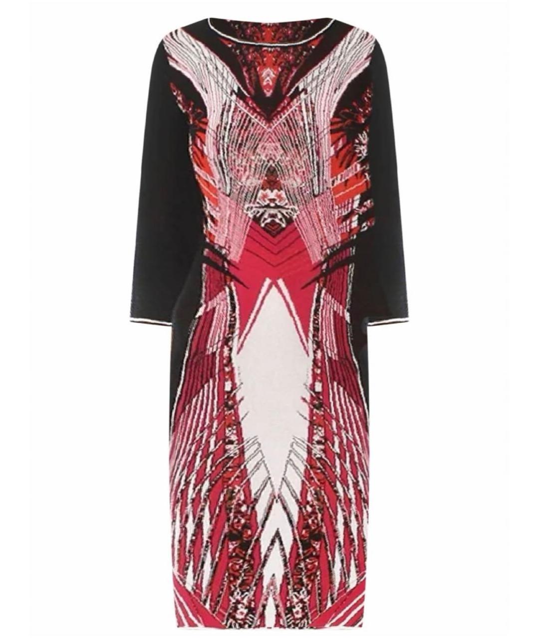 ROBERTO CAVALLI Бордовое вискозное повседневное платье, фото 9