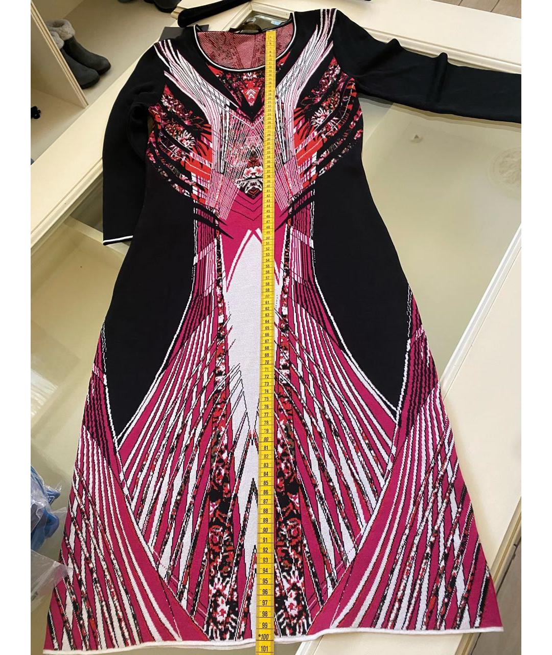 ROBERTO CAVALLI Бордовое вискозное повседневное платье, фото 7